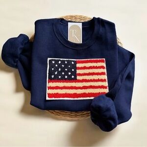Betsy American Flag Crew Neck Sweatshirt